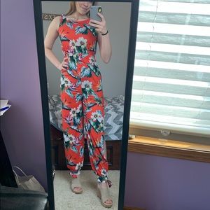 NWOT ASOS orange floral jumpsuit